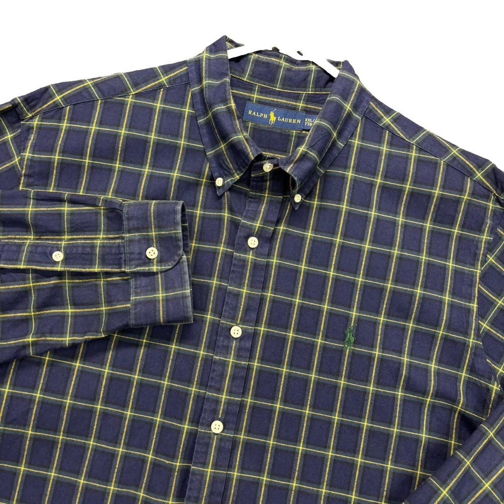 Ralph Lauren Oxford Cloth Shirt Mens XXL Long Sleeve Button-Down‎ Black Watch